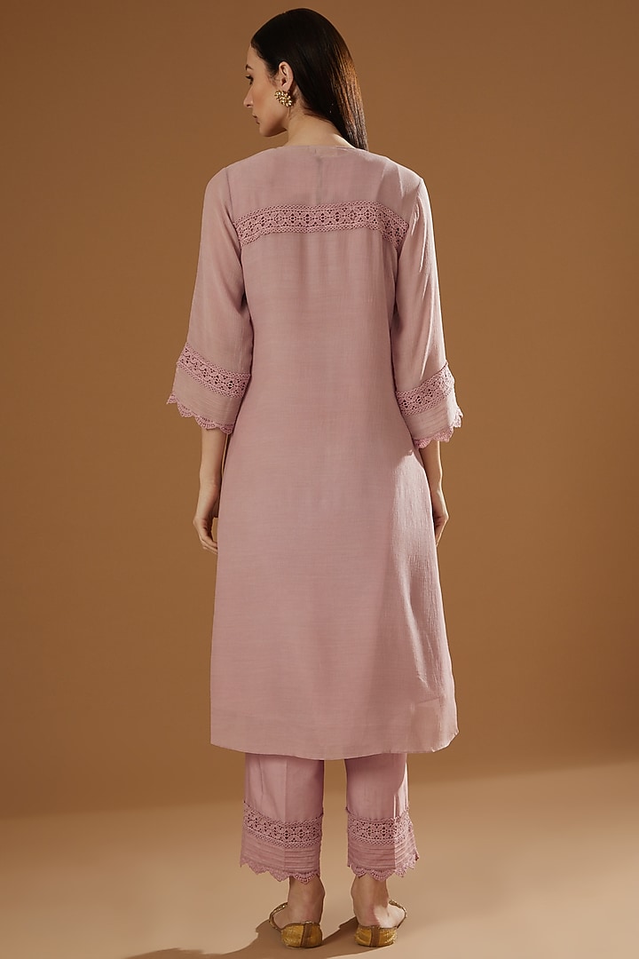 Blush Pink Block Printed Shrug Set by OMI at Pernia's Pop Up Shop