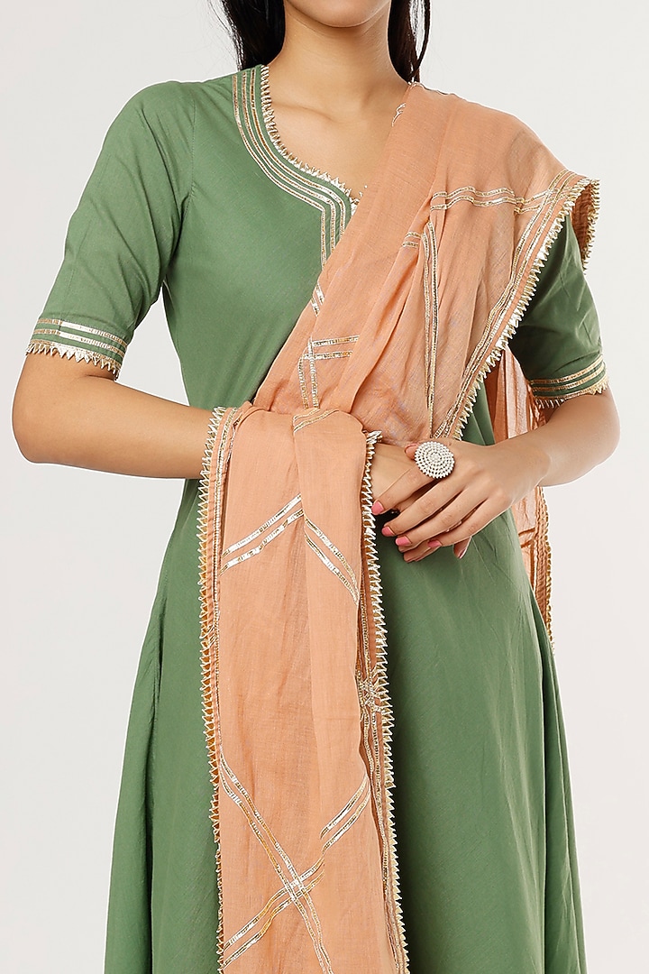 Sage Green Embellished Maxi Summer Dress by Omaana Jaipure at Pernia's Pop Up Shop