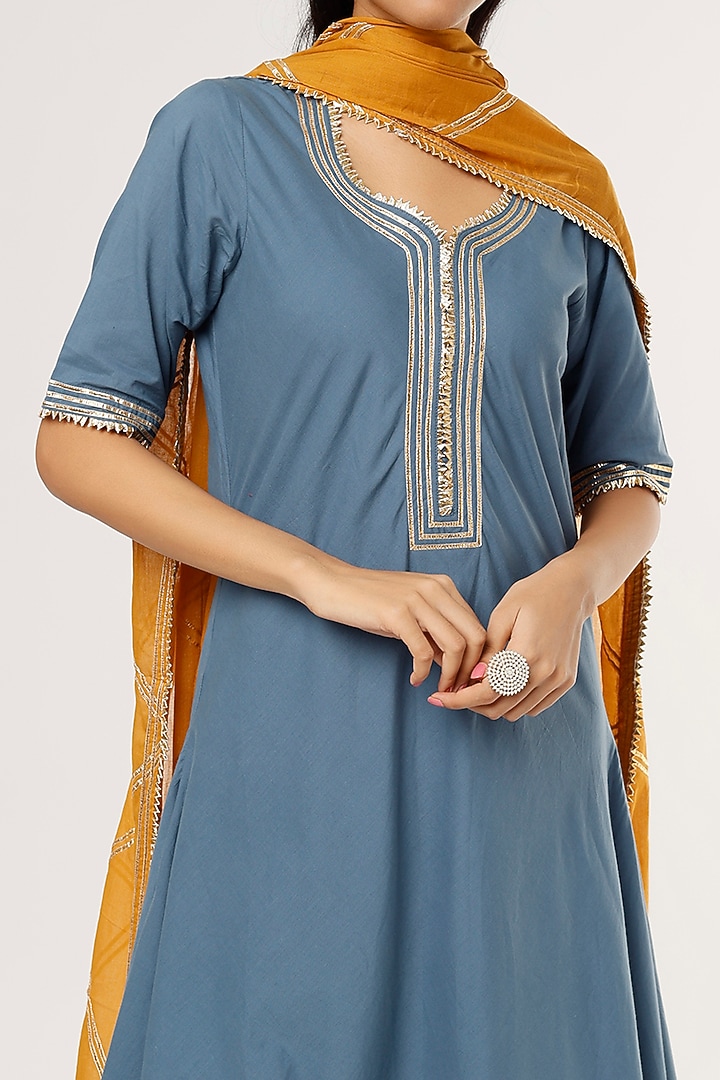 Cobalt Blue Embellished Maxi Summer Dress by Omaana Jaipure at Pernia's Pop Up Shop