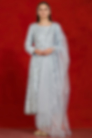 Doctor Blue Embroidered Kurta Set by Onaya at Pernia's Pop Up Shop