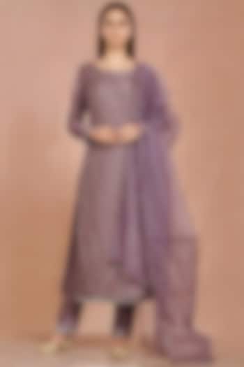 Purple Embroidered Kurta Set by Onaya at Pernia's Pop Up Shop