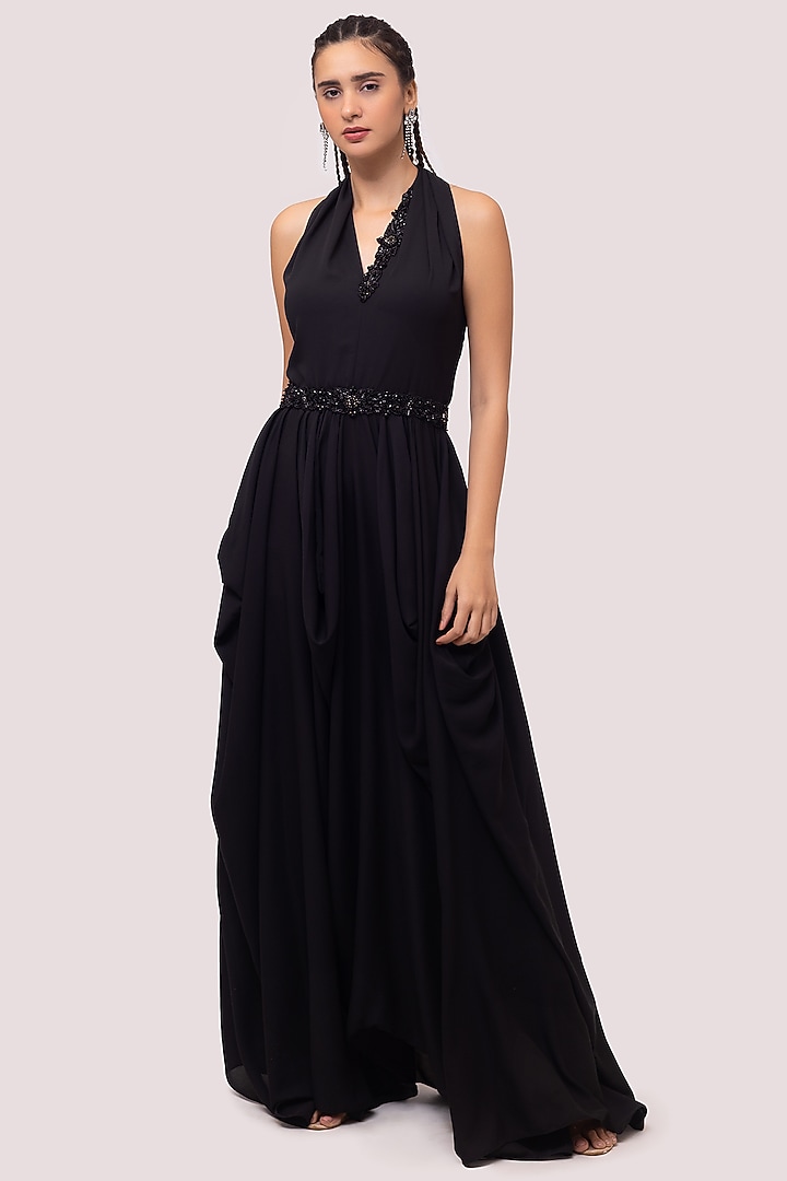 Black Georgette Gown by Onaya at Pernia's Pop Up Shop
