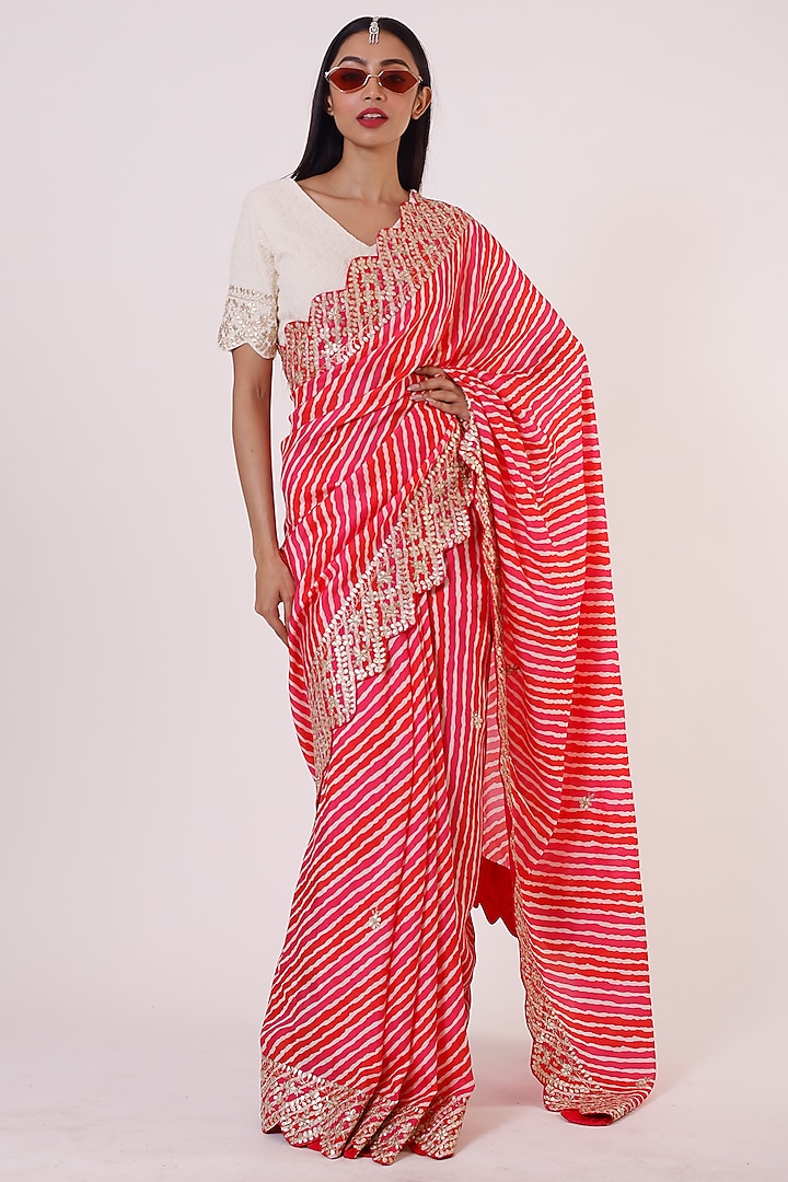 Rani Silk Printed Saree Set by Onaya