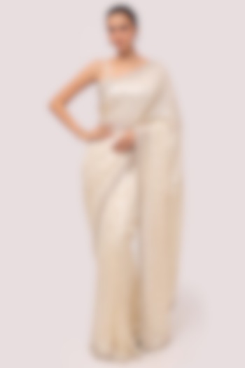 Off-White Embellished Saree Set by Onaya