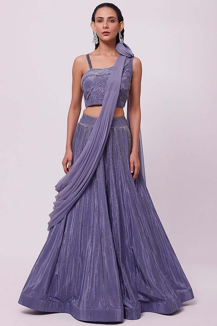 Lavender Embellished Wedding Lehenga Set by Onaya at Pernia's Pop Up Shop