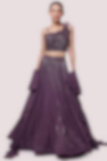Dark Lilac Embellished Wedding Lehenga Set by Onaya at Pernia's Pop Up Shop