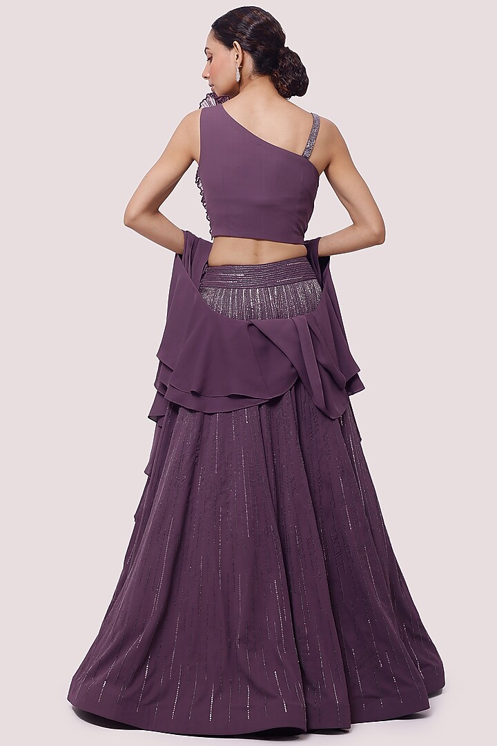 Dark Lilac Embellished Wedding Lehenga Set by Onaya at Pernia's Pop Up Shop