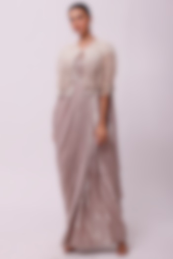 Onion Pink Embroidered Draped Vacation Dress by Onaya at Pernia's Pop Up Shop