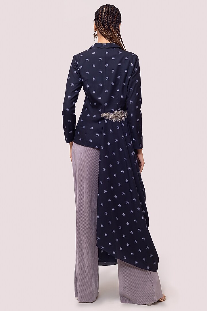 Grey Georgette Palazzo Pant Set by Onaya at Pernia's Pop Up Shop
