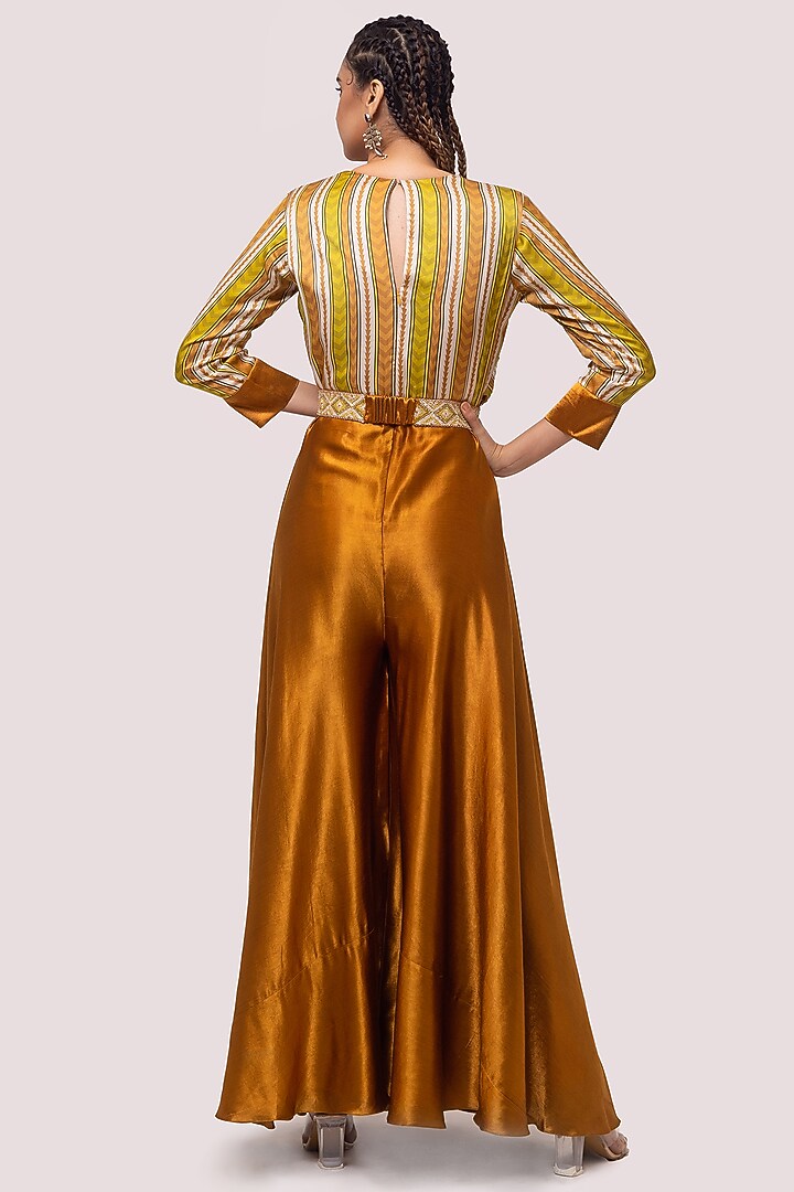 Mustard Printed Jumpsuit by Onaya at Pernia's Pop Up Shop