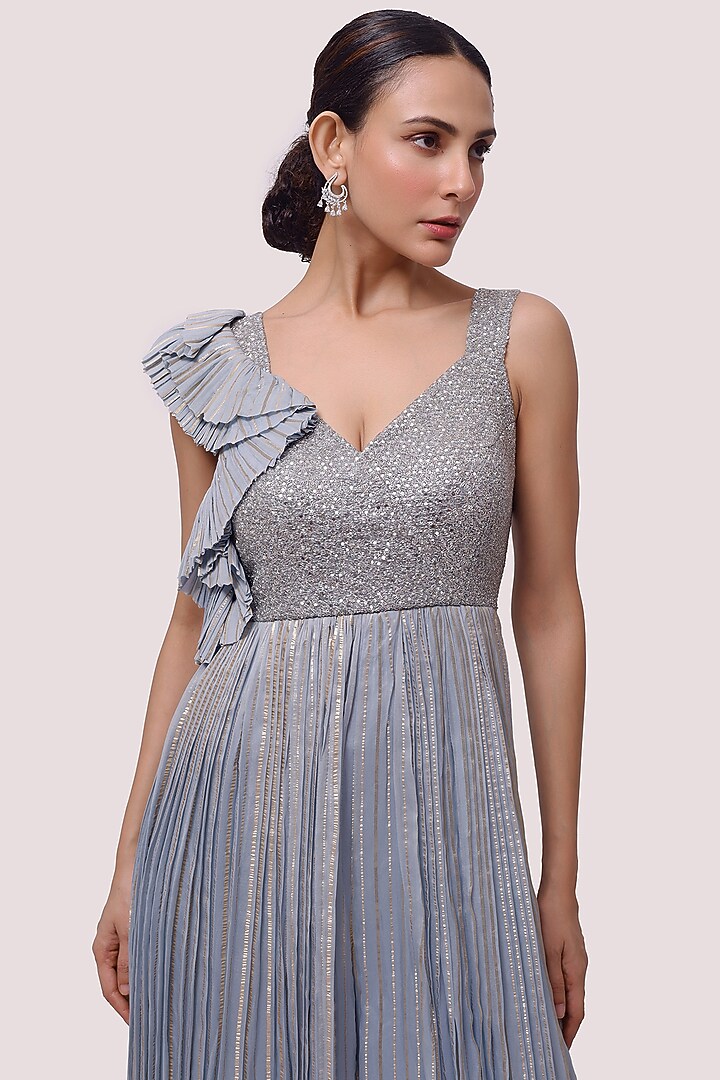 Sky Blue Embellished Jumpsuit by Onaya at Pernia's Pop Up Shop