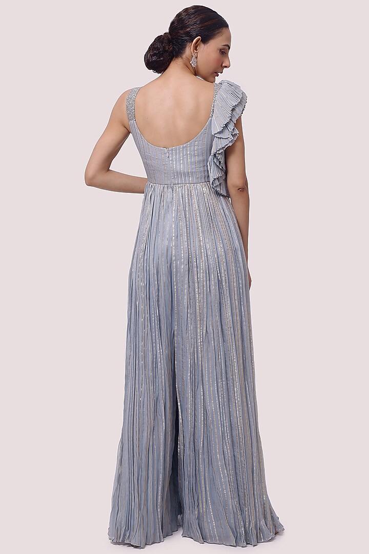 Sky Blue Embellished Jumpsuit by Onaya at Pernia's Pop Up Shop