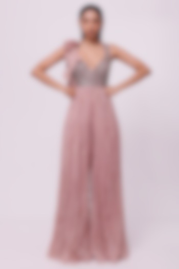Pink Embellished Jumpsuit by Onaya