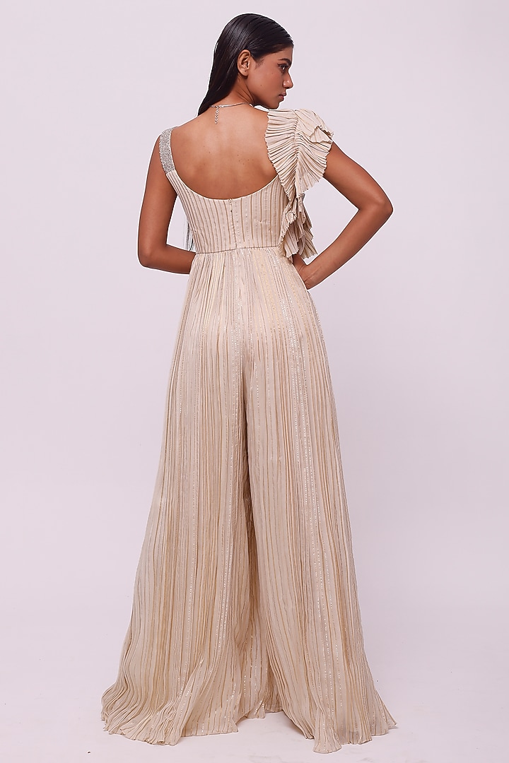 Off-White Embellished Jumpsuit by Onaya at Pernia's Pop Up Shop