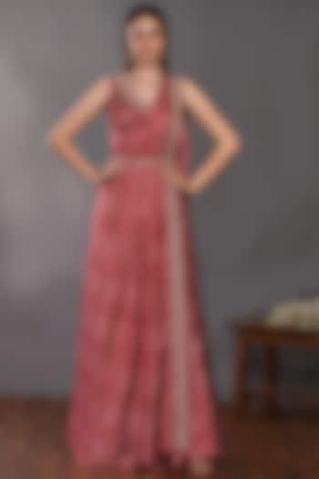 Maroon Embroidered Lehenga Set by Onaya at Pernia's Pop Up Shop