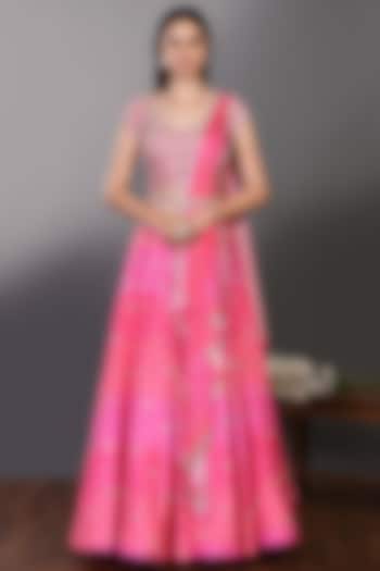 Candy Pink Embroidered Wedding Lehenga Set by Onaya at Pernia's Pop Up Shop