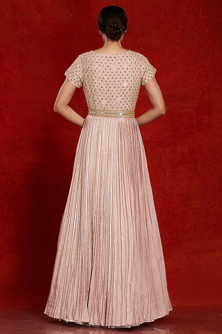 Coral Embroidered Party Wear Gown by Onaya at Pernia's Pop Up Shop