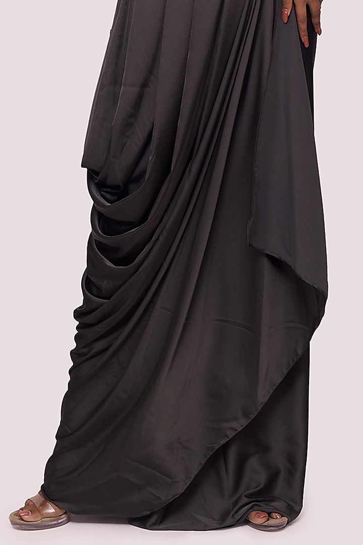 Mehendi Green Satin Printed Indowestern Summer Dress by Onaya at Pernia's Pop Up Shop
