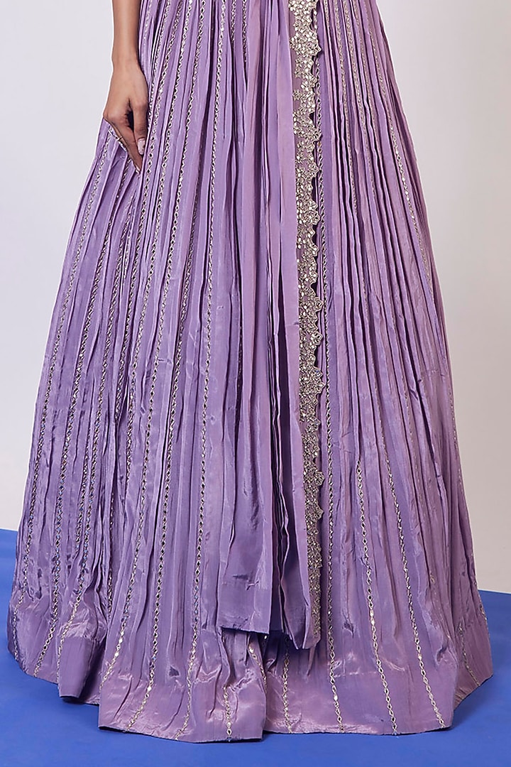 Lilac Embroidered Wedding Lehenga Set by Onaya at Pernia's Pop Up Shop