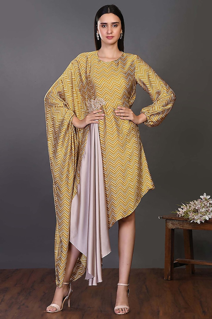 Olive Green Embroidered Dress by Onaya