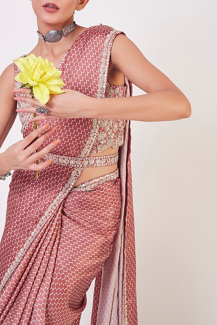 Lilac Handloom Cotton Party Wear Saree Set by Onaya at Pernia's Pop Up Shop
