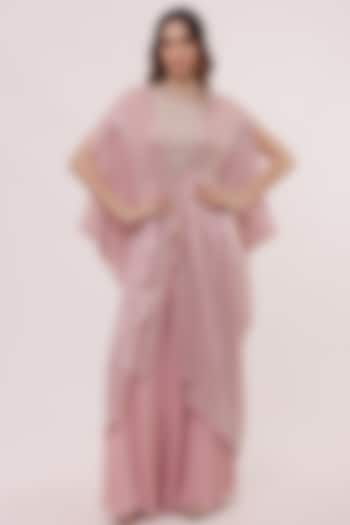 Lilac Chikankari Embellished Cape Set by Onaya at Pernia's Pop Up Shop