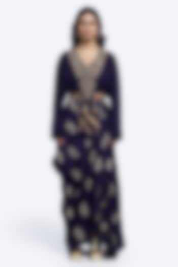 Purple Silk Pleated Skirt Set by Onaya at Pernia's Pop Up Shop