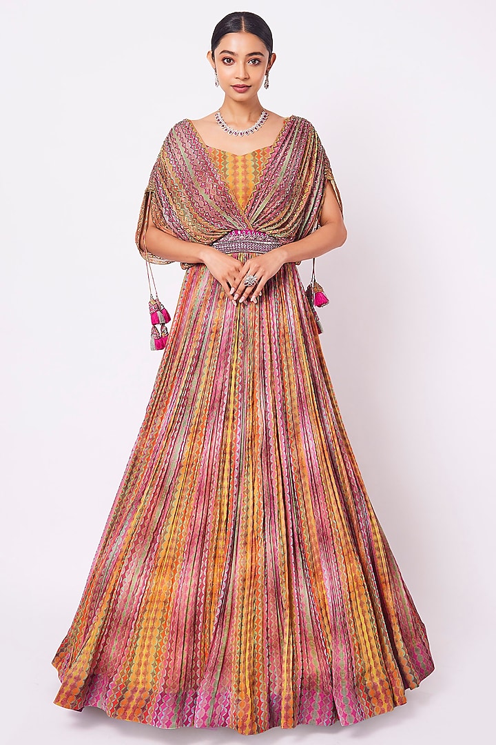 MultiColored Printed Gown Design by Onaya at Pernia's Pop Up Shop 2024