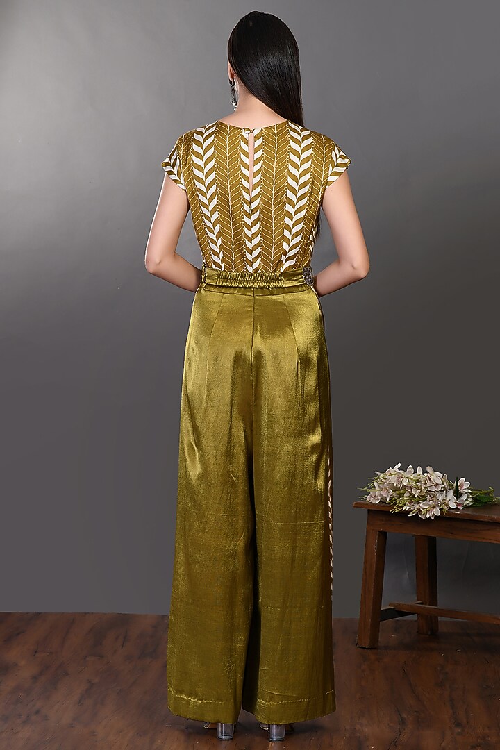 Green Jumpsuit With Belt by Onaya at Pernia's Pop Up Shop