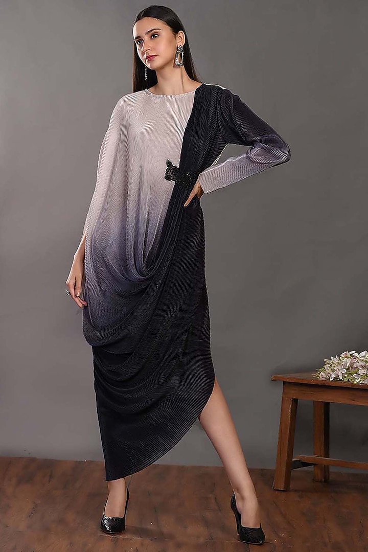 Black & White Satin Dress by Onaya at Pernia's Pop Up Shop