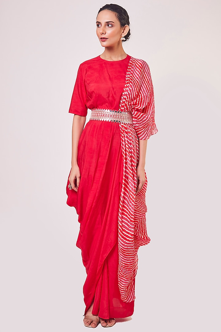 Rani Printed Draped Summer Dress With Belt by Onaya at Pernia's Pop Up Shop