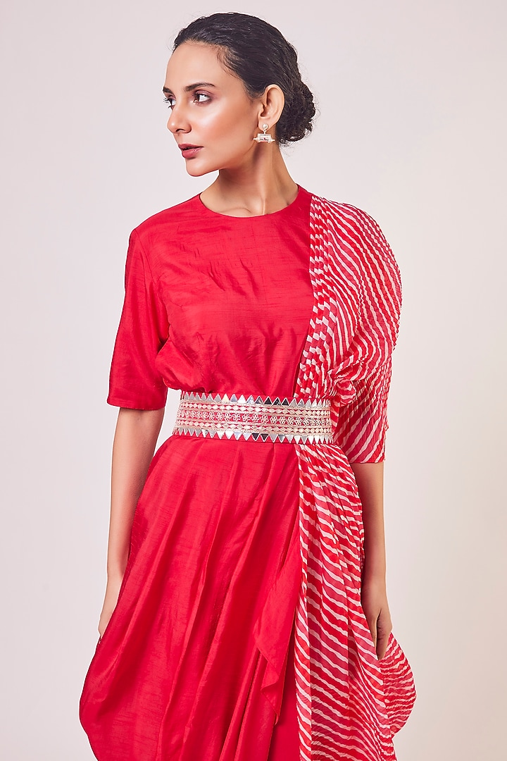 Rani Printed Draped Summer Dress With Belt by Onaya at Pernia's Pop Up Shop
