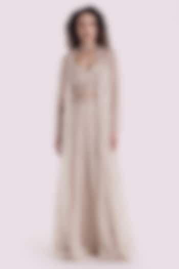 Off-White Organza Pearl Embroidered Jacket Set by Onaya at Pernia's Pop Up Shop