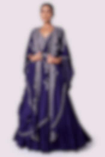Purple Silk Sequin Embellished Jacket Wedding Lehenga Set by Onaya at Pernia's Pop Up Shop