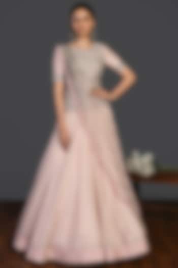 Powder Pink Embroidered Wedding Lehenga Set by Onaya at Pernia's Pop Up Shop