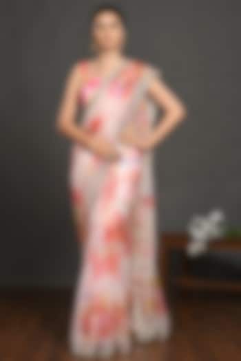 Off-White Printed Saree Set by Onaya