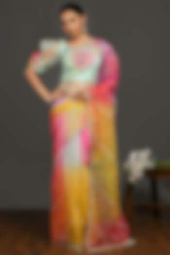 Multi-Colored Floral Saree Set by Onaya