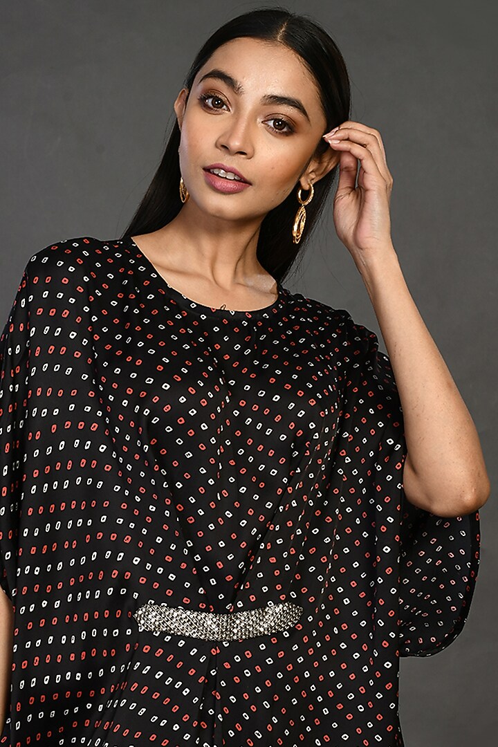 Black Satin Summer Dress With Belt by Onaya at Pernia's Pop Up Shop