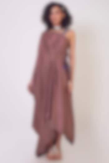 Wine Printed & Embellished Dress by Onaya