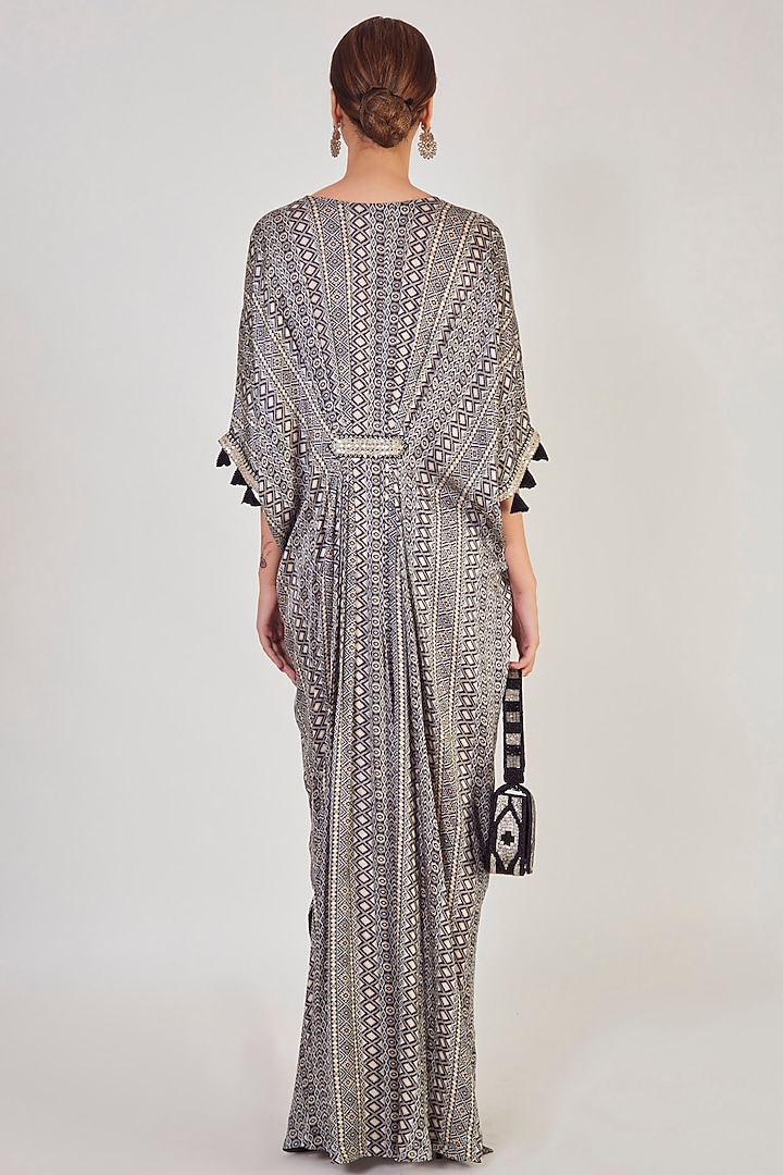 Black & Beige Printed Summer Dress by Onaya at Pernia's Pop Up Shop