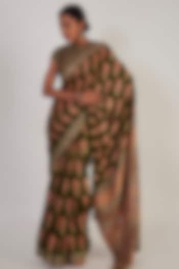 Dark Green Embellished Festive Saree Set by Onaya at Pernia's Pop Up Shop