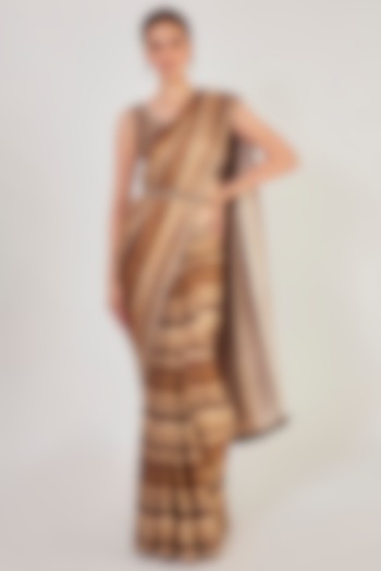 Brown Printed Saree Set by Onaya