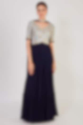 Blue Georgette Party Wear Anarkali Set by Onaya at Pernia's Pop Up Shop