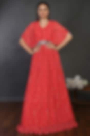 Cherry Red __ Flared Dress by Onaya