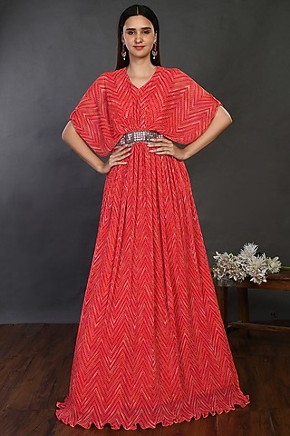Cherry Red __ Flared Dress by Onaya