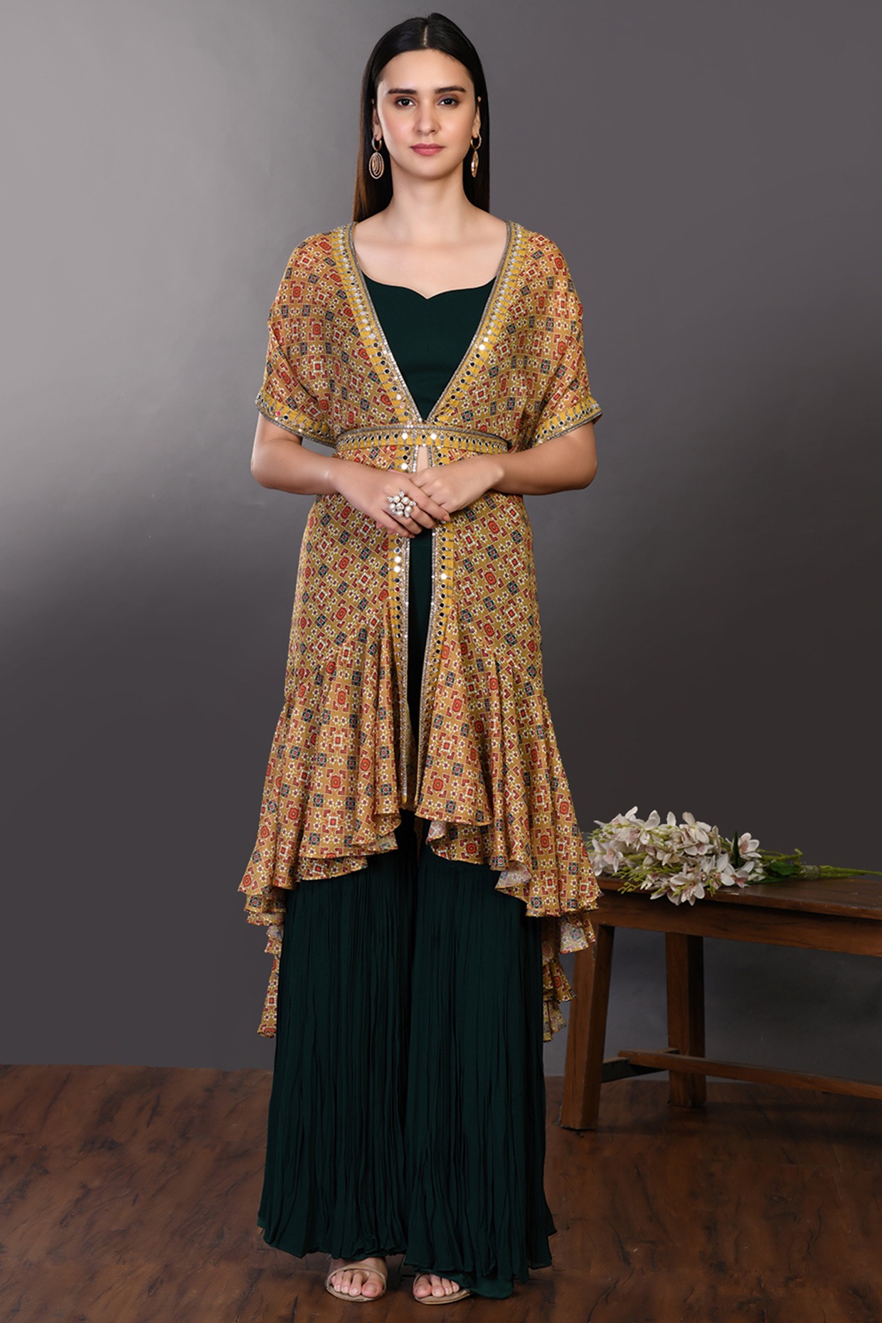 bottle green shrug