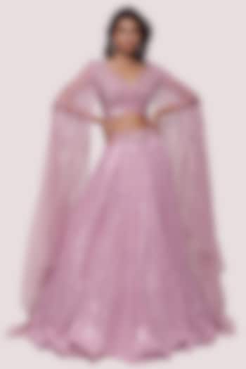 Primrose Lycra Pearl Embellished Wedding Lehenga Set by Onaya at Pernia's Pop Up Shop