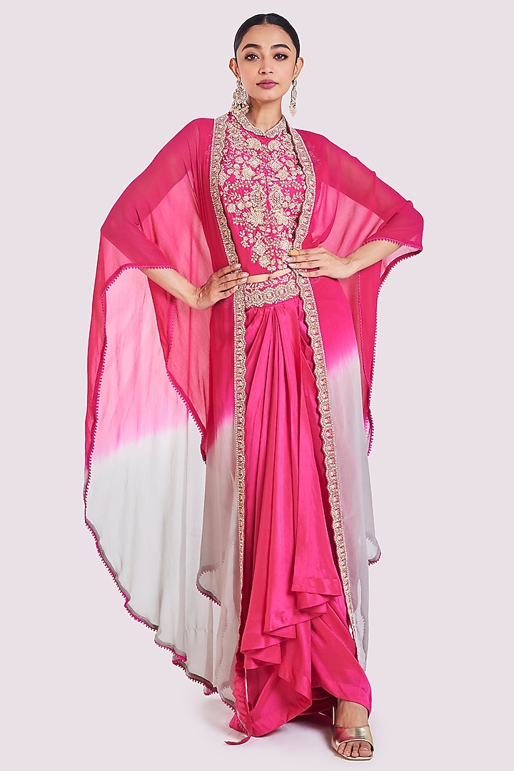 Rani & Grey Georgette Sequin Embellished Cape Set by Onaya at Pernia's Pop Up Shop