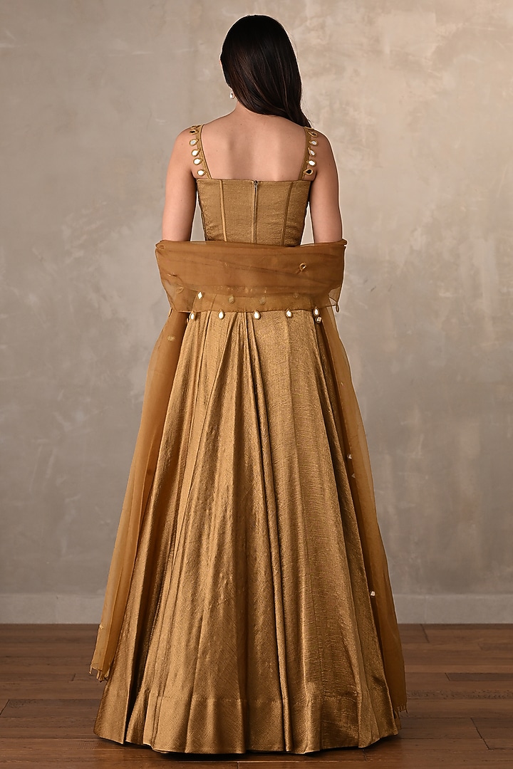Mehendi Green Satin Kalidar Wedding Lehenga Set by Onaya at Pernia's Pop Up Shop