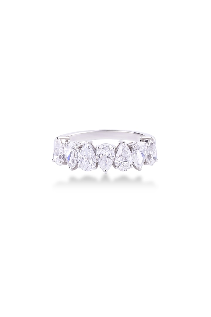 White Finish Pear-Shaped Diamond Ring by OnlyCarats at Pernia's Pop Up Shop